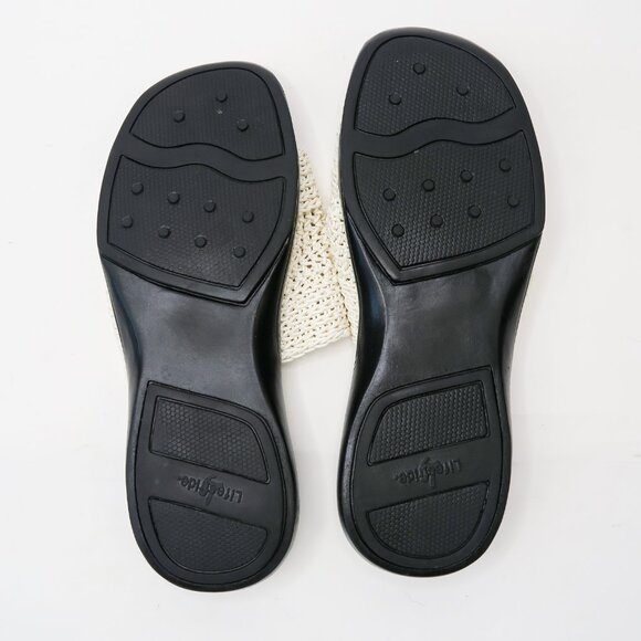 Vintage 90s LifeStride White Woven Wedge Sandals - Picture 10 of 10